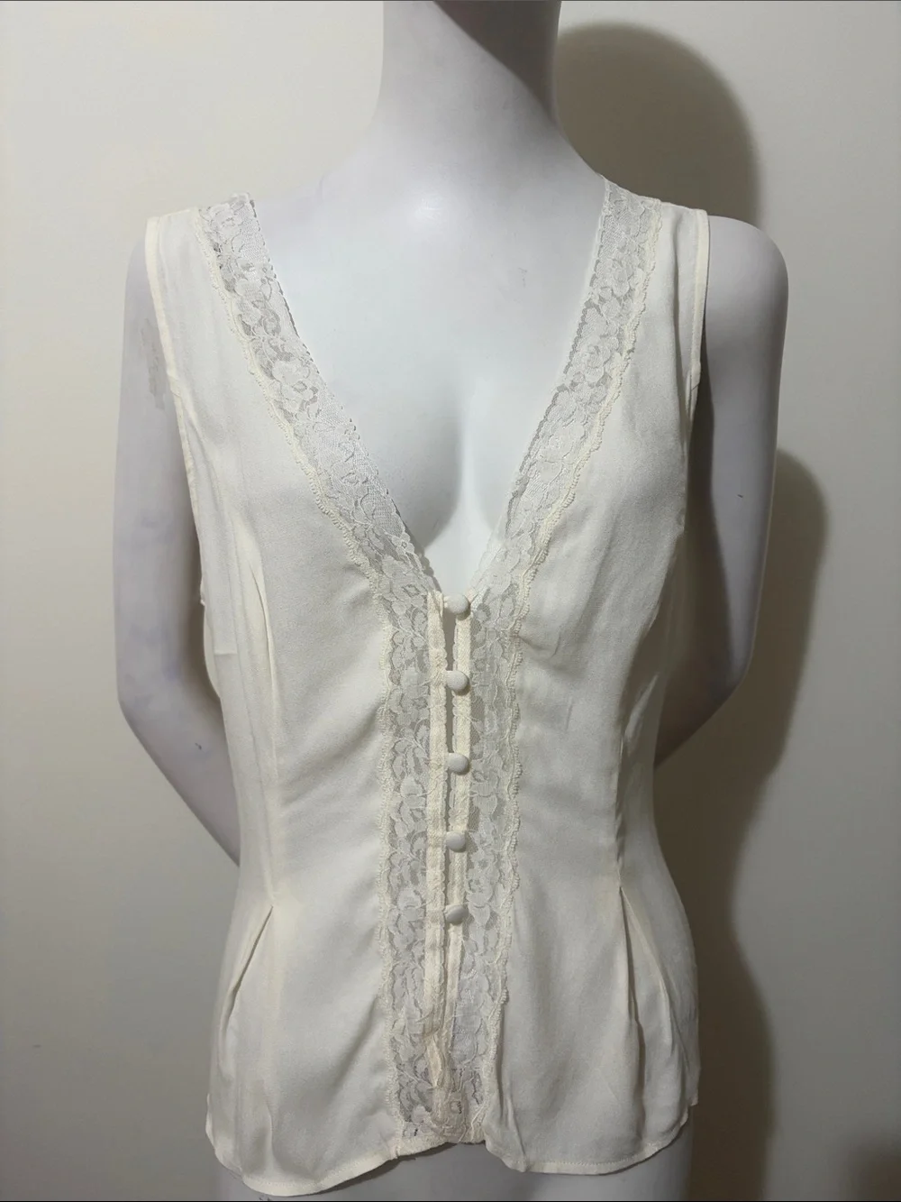 Reformation Cristina Sleeveless Blouse Ivory New - Picture 6 of 15